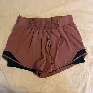 MPG Brown Athletic Shorts with Layered Design